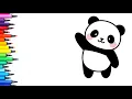 Learn to Draw a Panda Easy Drawing Painting and Coloring Fun Activity for Kids Toddlers - Child