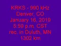 KRKS 990 Denver CO 2019 01 16 05 59 34 PM CST