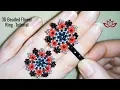 3D Beaded Flower Ring and Hairpin - Tutorial