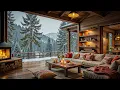 Lagu Winter Day Cabin Jazz ❄️ Fireplace Ambience for Study \u0026 Work