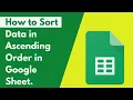 Sort Data in Ascending Order in Google Sheet