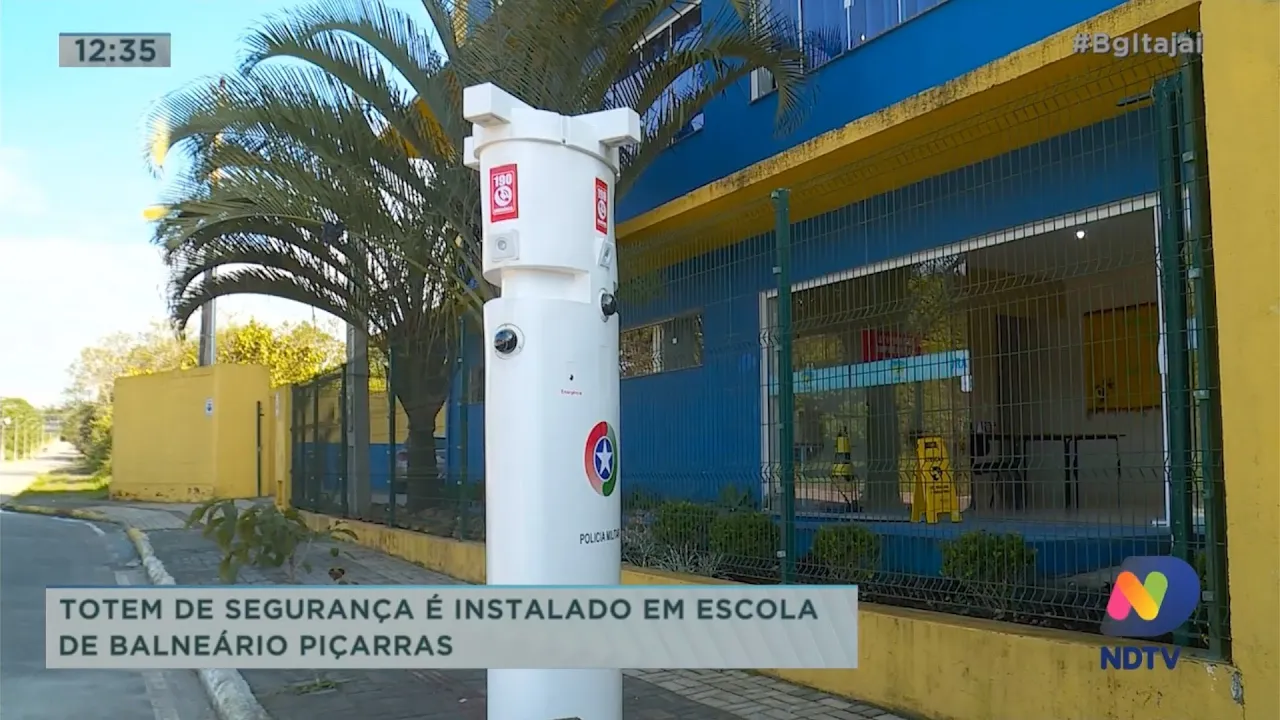 Totem de segurança é instalado em escola de Balneário Piçarras