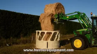 Hustler Unrolla vs Hay ring - how you can save hay with a hay ring