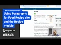 Using Paragraphs for Food Recipe site and the Recipe module