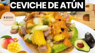 EL CEVICHE MAS DELICIOSO Y FACIL QUE VAS A COMER! CEVICHE DE ATUN Y MANGO!