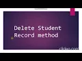 CODING STUDENT RECORD SYSTEM