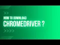 How to Download Chrome Driver for Chrome Web Browser Selenium WebDriver with Python Tutorial 4