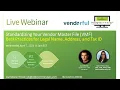 Standardizing Your Vendor Master File VMF - Best Practices for Legal Name Address and Tax ID