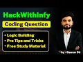 Infosys HackWithInfy Coding Question Solution 2025 Step-by-Step Explanation
