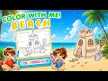 Color with Me Beach Pages for Kids Adults Easy and Fun Coloring by ColoringHub