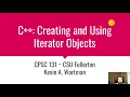 C Creating and Using Iterator Objects
