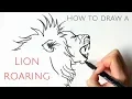 How to draw a lion roaring for beginners