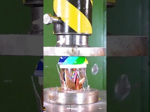 The Most Satisfying Crush You’ll See Today 🌈 #hydraulicpress #rainbow