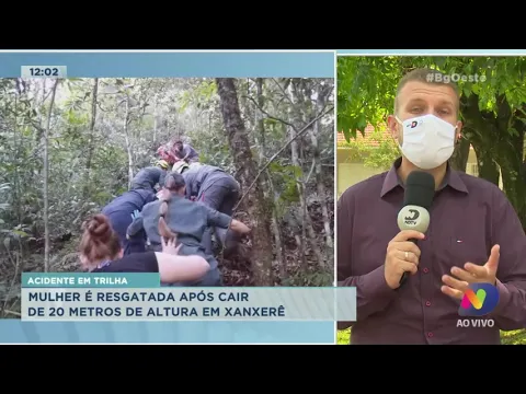 Acidente em trilha: mulher é resgatada após cair de 20 metros de altura em Xanxerê
