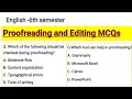 Practice question Bcqs on Proofreading and editing English Mcqs
