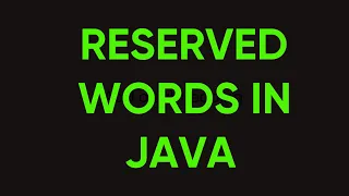 Reserved words in java java interview questions core java part 2