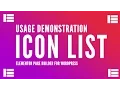 Icon Lists Usage Demonstration Elementor Page Builder for Wordpress