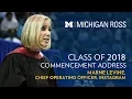 2018 Michigan Ross Commencement Address - Marne Levine Instagram