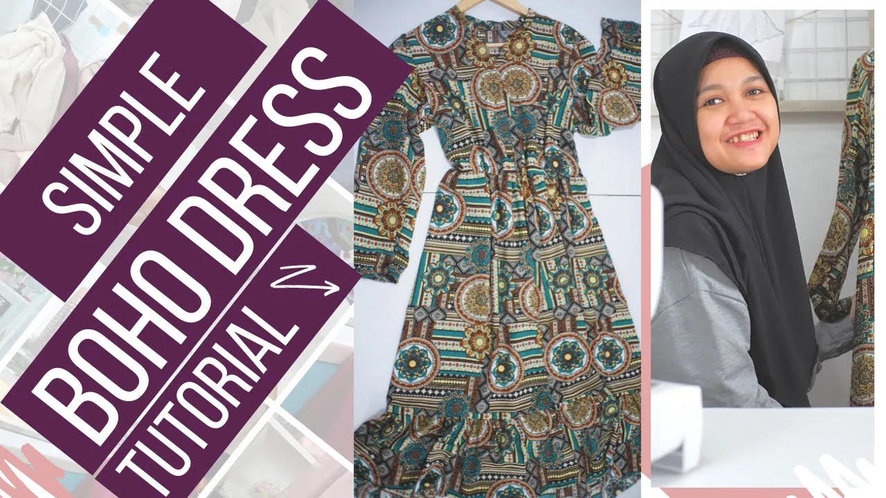 Simple buatnya, Bagus Jadinya - Ini Cara Membuat Baju Dress ala Tunik Simple || BOHO DRESS