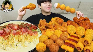 ASMR MUKBANG BHC 뿌링클 양념 치킨먹방! 떡볶이 핫도그 치즈볼 CRISPY FRIED CHICKEN HOT DOG EATING SOUND!