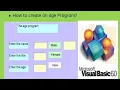 How to create an age Program in visual basic 6 0