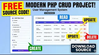 PHP CRUD Tutorial Build a User Management System Free Source Code 2026
