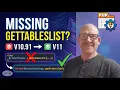 Keep Your Code Working Restoring GetTablesList in v11