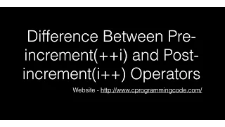 Difference between Pre-increment i and Post-increment i Operators