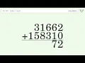 Long Addition Problem 31662 158310 Step-by-Step Solution Tiger Algebra
