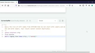 Weather Observation Station 12 HackerRank SQL