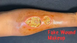 Fake Wound Using Gelatin Prosthetic Special Effect Makeup| SFX Makeup Tutorial | Gory Makeup