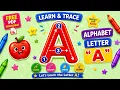 Letter A for Kids Trace Write Colour Alphabet Worksheet FREE Printable PDF