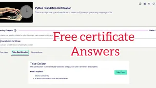 Python Foundation certificate answers