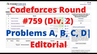 Problems A B C D Codeforces Round Div 2 Technocup 2022 Editorial
