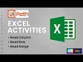 UiPath Excel Automation Read Column Read Row Read Range Explained for Beginners