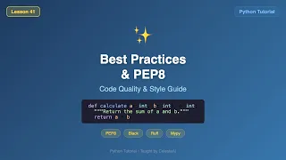 Python Best Practices - PEP8 Style Guide Black Ruff Mypy Tutorial