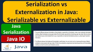 Serialization vs Externalization in Java Serializable vs Externalizable