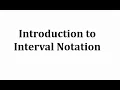 Interval Notation