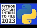Python Programming - Copy List Contents To TXT File 2023