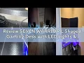 Review SEVEN WARRIOR L Shaped Gaming Desk with LED Lights Power Outlets 55 Reversible Corner Des
