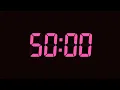50 Second Digital Countdown Timer Dark Background Fuchsia Pink Text No Sounds