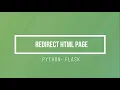 Python FLASK - Redirect HTML Page