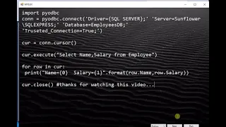 How to connect to SQL Server from Python Code using pyodbc library