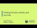 Finding full text articles and journals