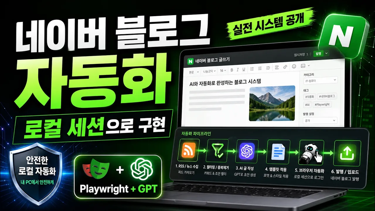 네이버 블로그 자동화, 로컬 세션으로 끝내는 실전 시스템