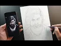 How to draw KGF chapters 2 yash step by step | Outline | Kgf 2 Yash pencil sketch | kgf drawing