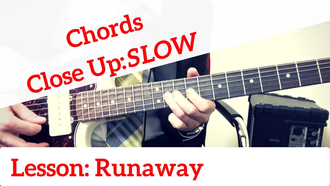 Chords: The Ventures | Runaway | Rhythm Guitar Lesson | Close Up Slow Speed