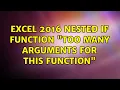 Excel 2016 Nested IF Function Too many arguments for this function