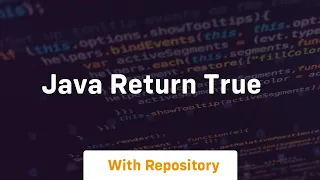 java return true