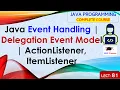L81 Java Event Handling Delegation Event Model ActionListener ItemListener Java Tutorial